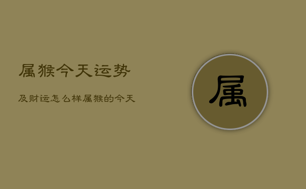 属猴今天运势及财运怎么样，属猴的今天运势和运程  第1张